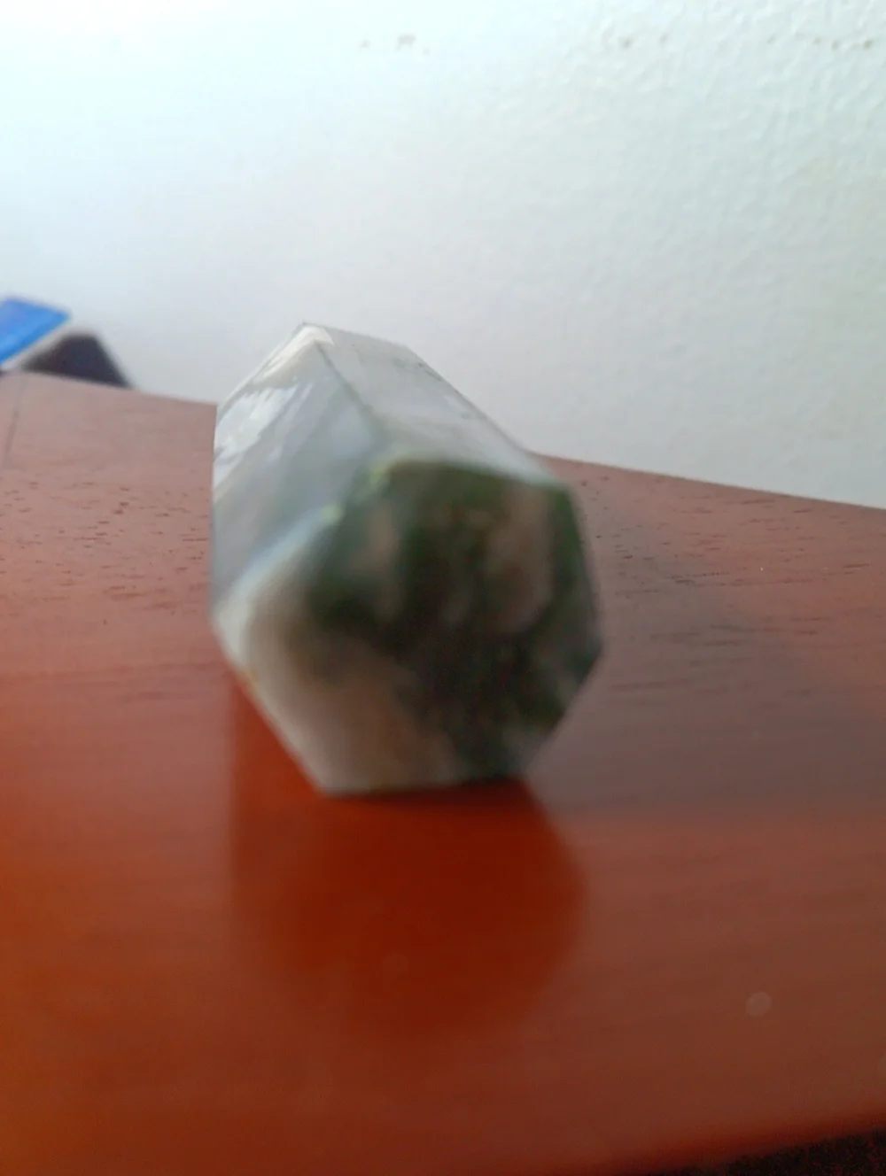 Polished Moss Agate Point Crystal Tower